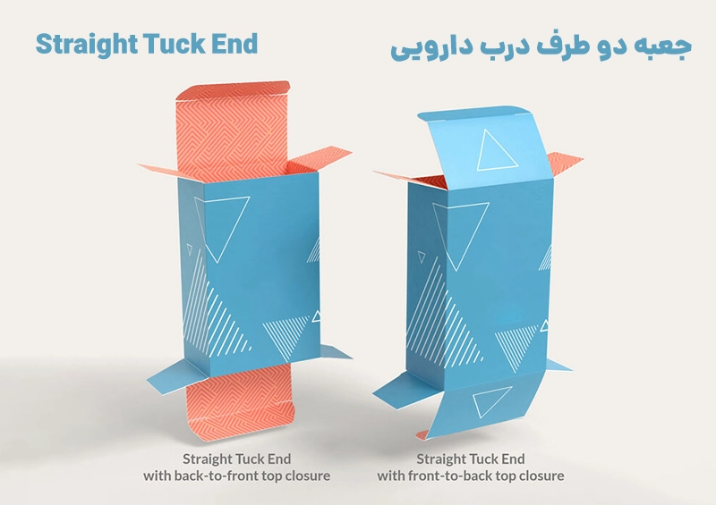 جعبه دو طرف درب دارویی مستقیم Straight Tuck End STE