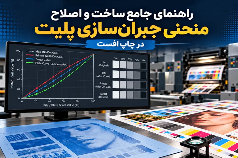 راهنمای جامع ساخت و اصلاح منحنی جبران‌سازی پلیت در چاپ افست